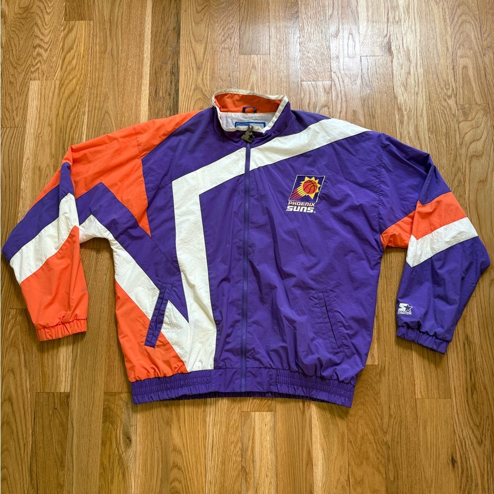Phoenix Suns NBA Starter Vintage 90s Star Nylon Windbreaker Track Jacket XL
